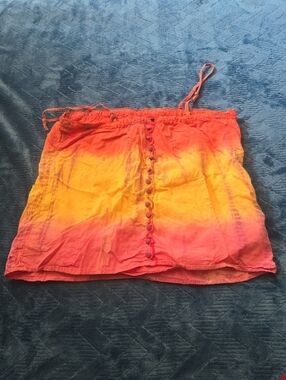 3/$20 Billabong Orange Yellow Ombre Button-Front Tank Top